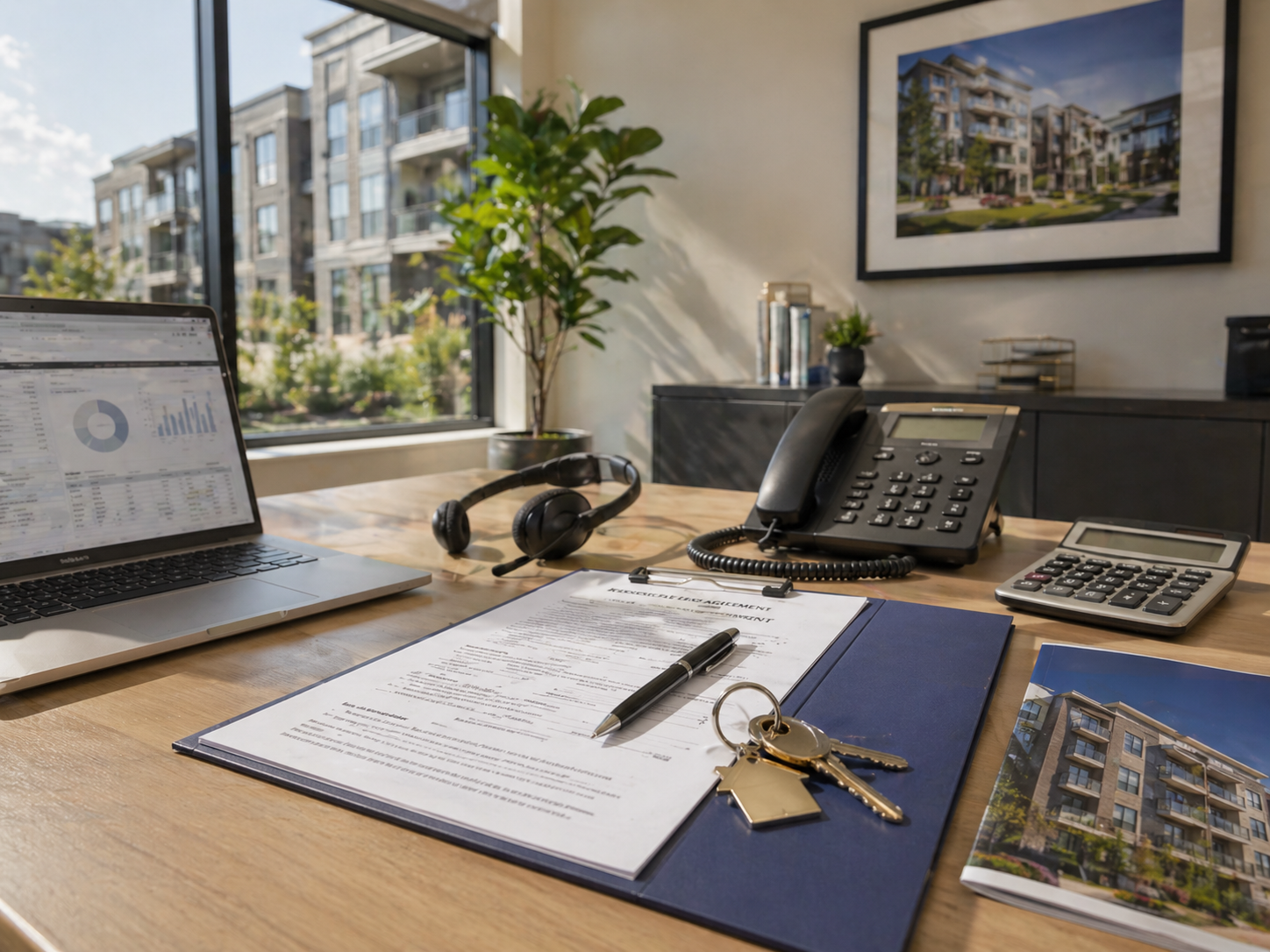Real estate professional workspace